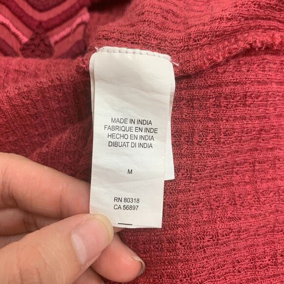 Lucky Brand Drop Needle Sweater Womens M Medium Rosy Embroidered Linen Blend - Picture 10 of 16